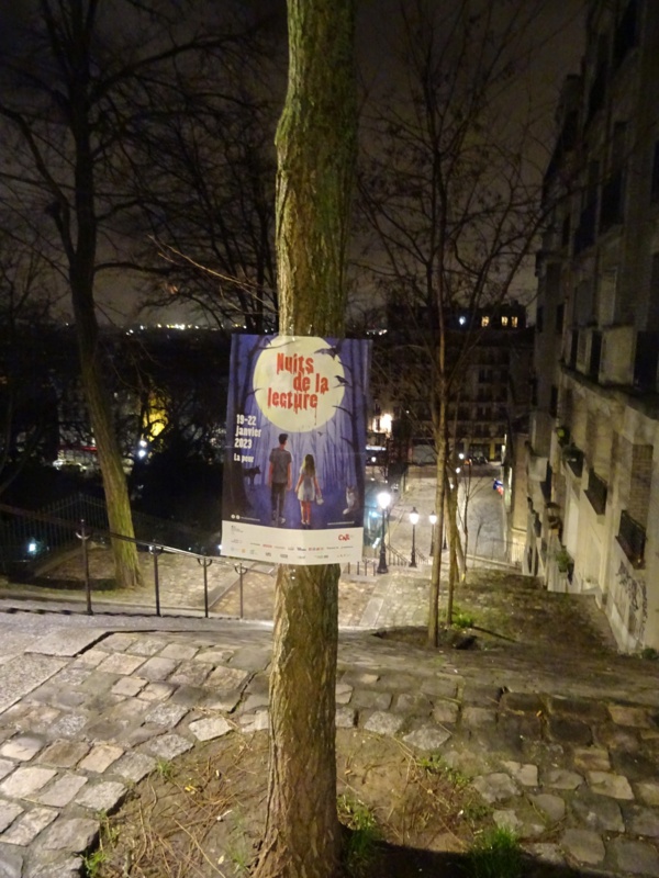 Nuits de la lecture 2023: happening - lecture  "hors les murs" de Pierre Martial au point le plus élevé de Paris